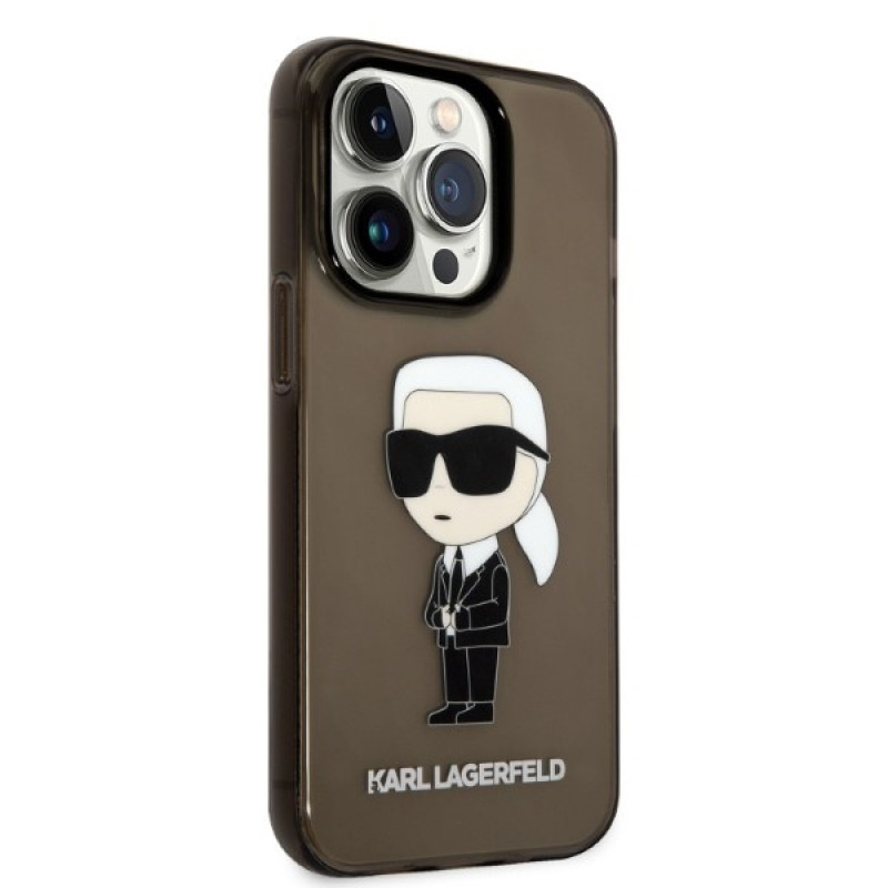Karl Lagerfeld KLHCP14XHNIKTCK Apple iPhone 14 Pro Maxi kõvakate, Ikonik Karl, must