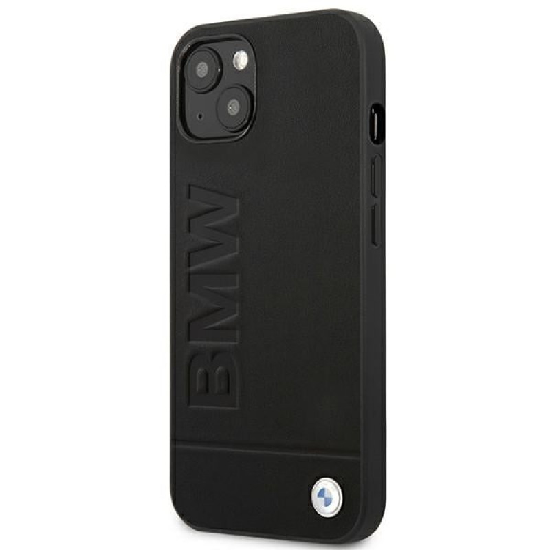 BMW BMHCP14MSLLBK Apple iPhone 14 Plus / 15 Plus ümbris, Leather Stamp, must
