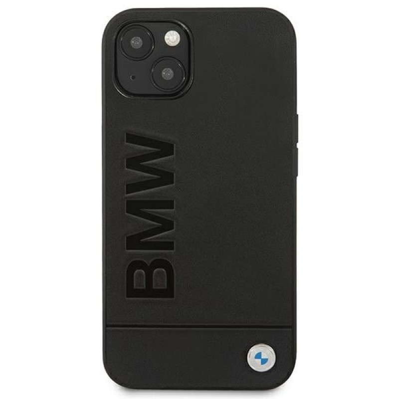 BMW BMHCP14MSLLBK Apple iPhone 14 Plus / 15 Plus ümbris, Leather Stamp, must