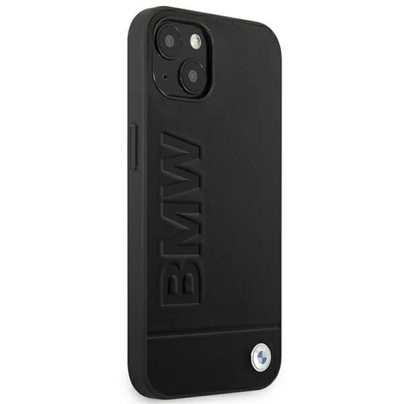 BMW BMHCP14MSLLBK Apple iPhone 14 Plus / 15 Plus ümbris, Leather Stamp, must