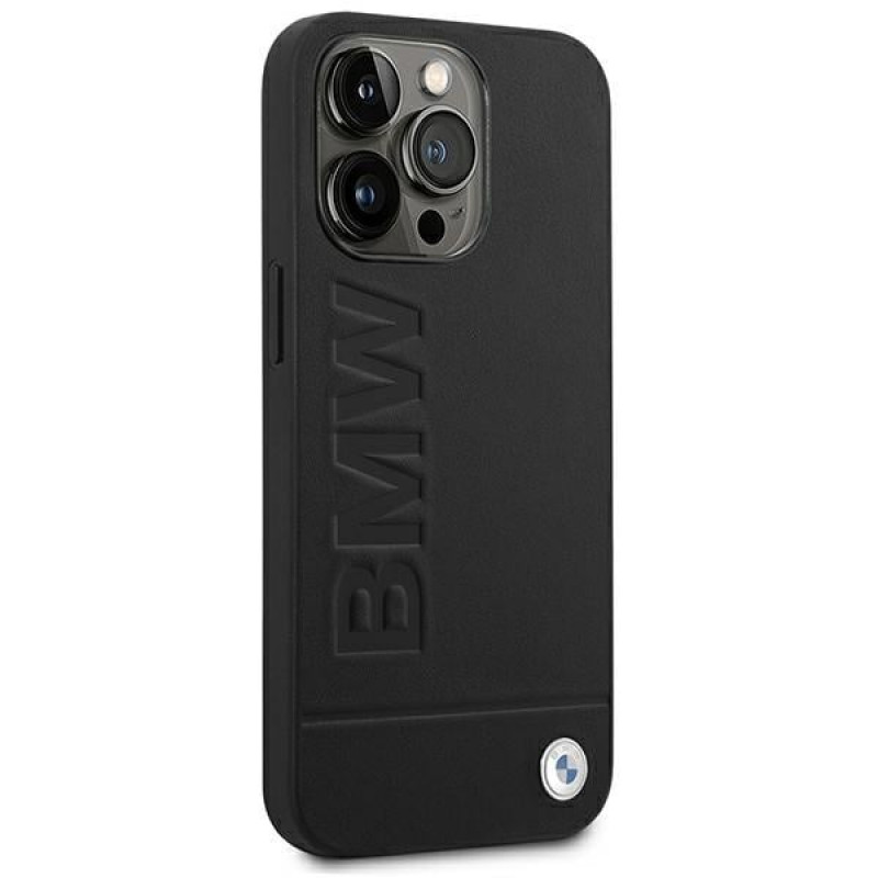 BMW BMHCP14XSLLBK Apple iPhone 14 Pro Max ümbris, Leather Stamp, must