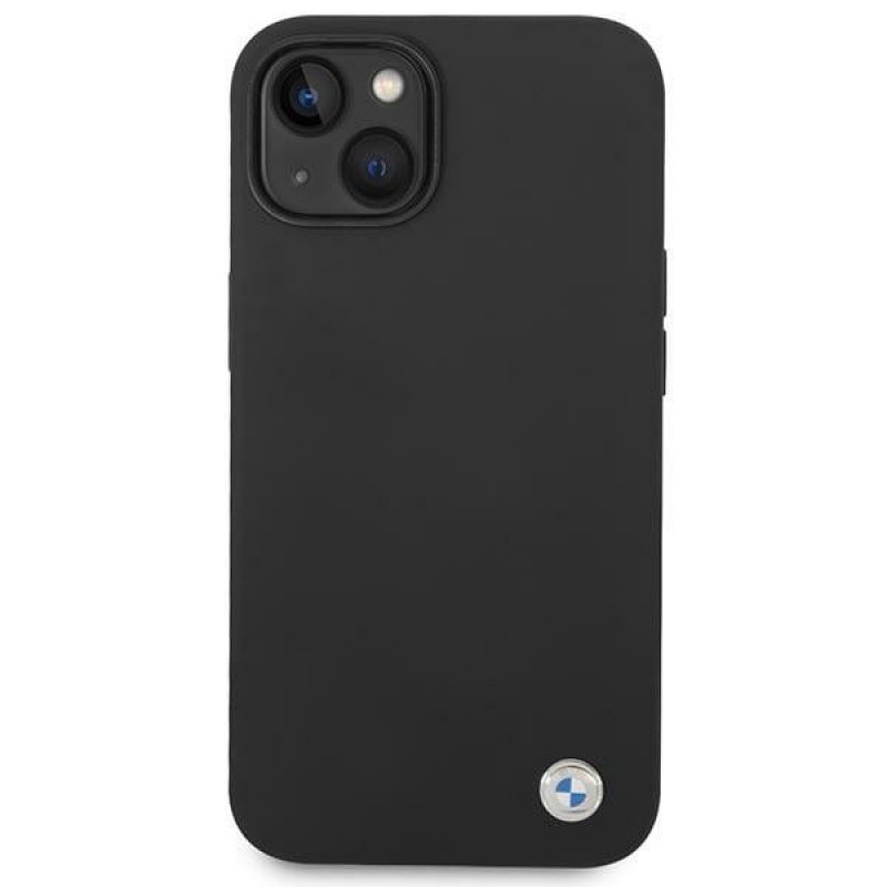 BMW BMHCP14MSILBK Apple iPhone 14 Plus / 15 Plus ümbris, Silicone Metal Logo, must