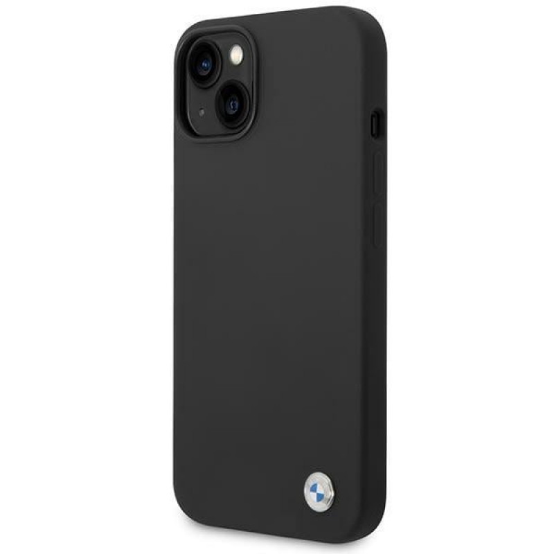 BMW BMHCP14SSILBK Apple iPhone 14 ümbris, Silicone Metal Logo, must