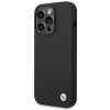 BMW BMHCP14XSILBK Silicone Metal Logo kõvakate Apple iPhone 14 Pro Max 6.7" jaoks, must