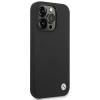 BMW BMHCP14XSILBK Silicone Metal Logo kõvakate Apple iPhone 14 Pro Max 6.7" jaoks, must
