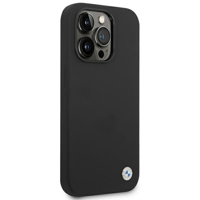 BMW BMHCP14LSILBK Apple iPhone 14 Pro ümbris, Silicone Metal Logo, must