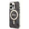 Guess GUBPP13LH4EACSK komplekt ümbris + juhtmeta laadija Apple iPhone 13 Pro jaoks, must kõva ümbris 4G Print MagSafe