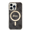 Guess GUBPP13LH4EACSK komplekt ümbris + juhtmeta laadija Apple iPhone 13 Pro jaoks, must kõva ümbris 4G Print MagSafe