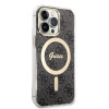 Guess GUBPP13LH4EACSK komplekt ümbris + juhtmeta laadija Apple iPhone 13 Pro jaoks, must kõva ümbris 4G Print MagSafe