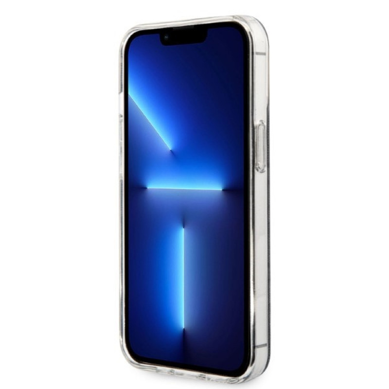 Guess GUBPP13LH4EACSK komplekt ümbris + juhtmeta laadija Apple iPhone 13 Pro jaoks, must kõva ümbris 4G Print MagSafe