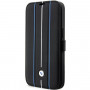 BMW BMBKP14L22RVSK Leather Stamp Blue Lines raamatukujuline ümbris Apple iPhone 14 Pro 6.1" jaoks, must