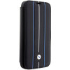 BMW BMBKP14L22RVSK Leather Stamp Blue Lines raamatukujuline ümbris Apple iPhone 14 Pro 6.1" jaoks, must