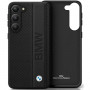 BMW BMHCS23M22RDPK Leather Textured & Stripe kõvakate Samsung Galaxy S23+ (S916) jaoks, must