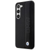 BMW BMHCS23M22RDPK Leather Textured & Stripe kõvakate Samsung Galaxy S23+ (S916) jaoks, must