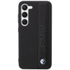 BMW BMHCS23M22RDPK Leather Textured & Stripe kõvakate Samsung Galaxy S23+ (S916) jaoks, must