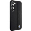 BMW BMHCS23M22RDPK Leather Textured & Stripe kõvakate Samsung Galaxy S23+ (S916) jaoks, must
