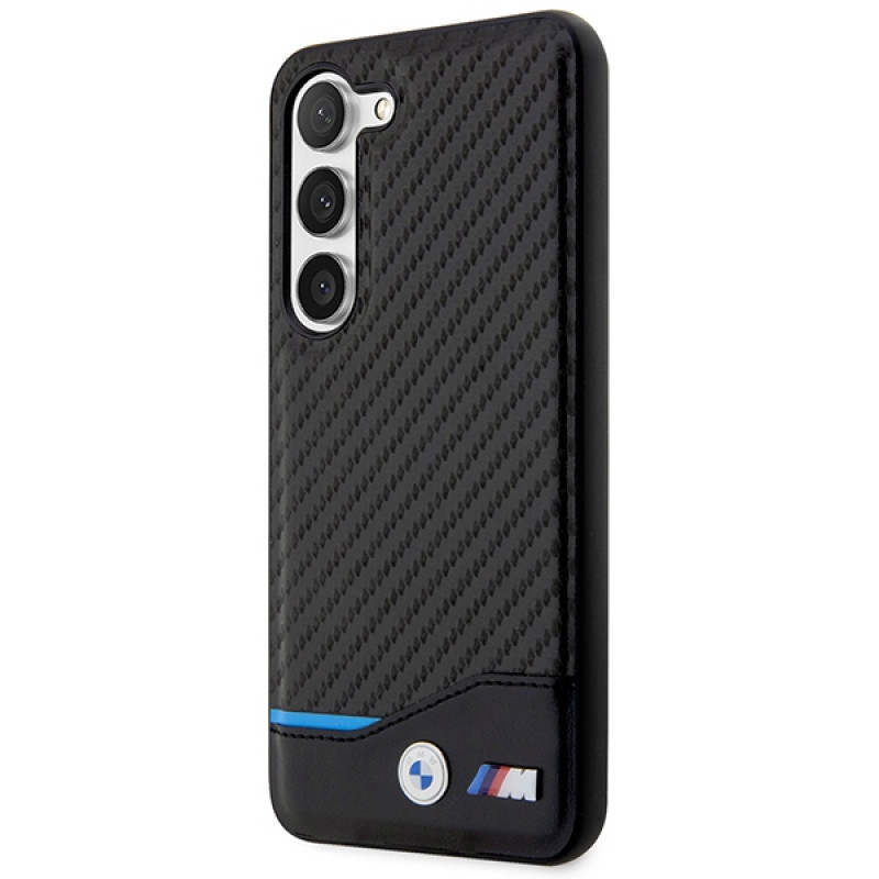 BMW BMHCS23M22NBCK Leather Carbon kõvakate Samsung Galaxy S23+ (S916) jaoks, must