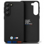 BMW BMHCS23L22PTDK Leather Stamp Tricolor kõvakate Samsung Galaxy S23 Ultra (S918) jaoks, must