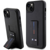 BMW Grip Stand Hot Stamp ümbris Apple iPhone 14 / 15 / 13 jaoks, must