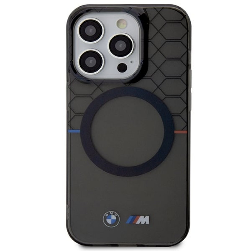 BMW BMHMP14LHGPK Pattern MagSafe kõvakate Apple iPhone 14 Pro-le, hall