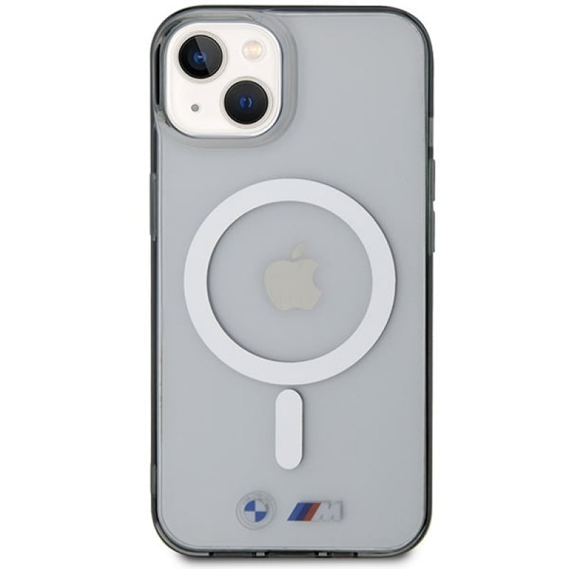 BMW BMHMP14MHCRS Silver Ring MagSafe kõvakate Apple iPhone 14 Plus / 15 Plus, läbipaistev