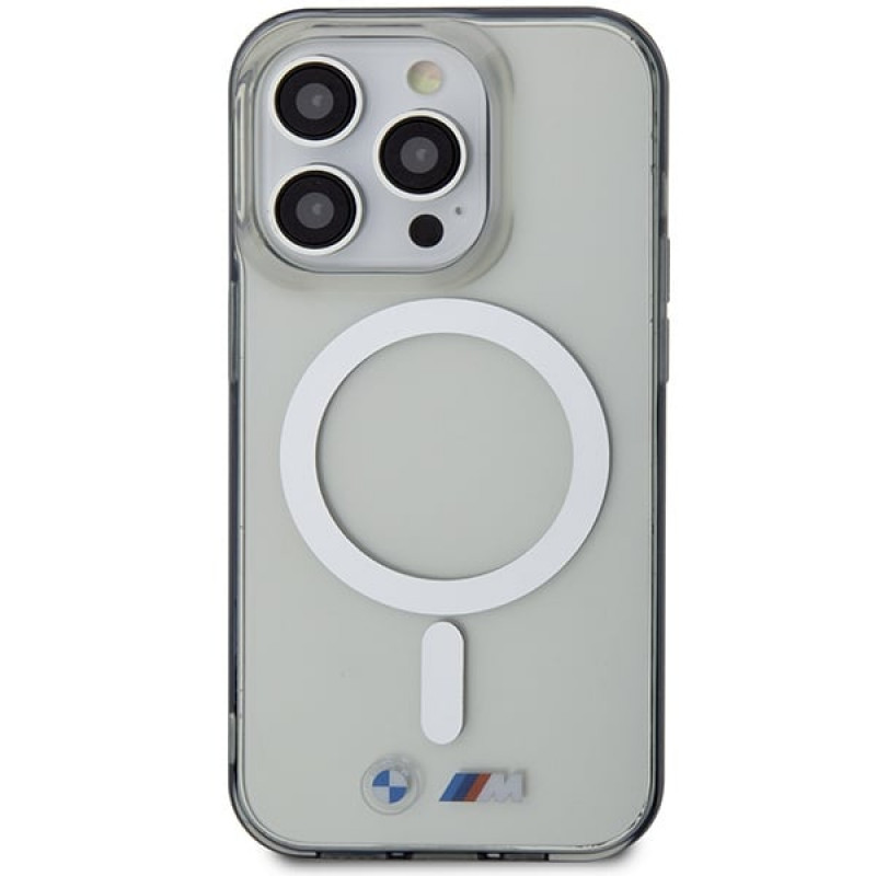 BMW BMHMP14LHCRS Silver Ring MagSafe kõvakate Apple iPhone 14 Pro-le, läbipaistev