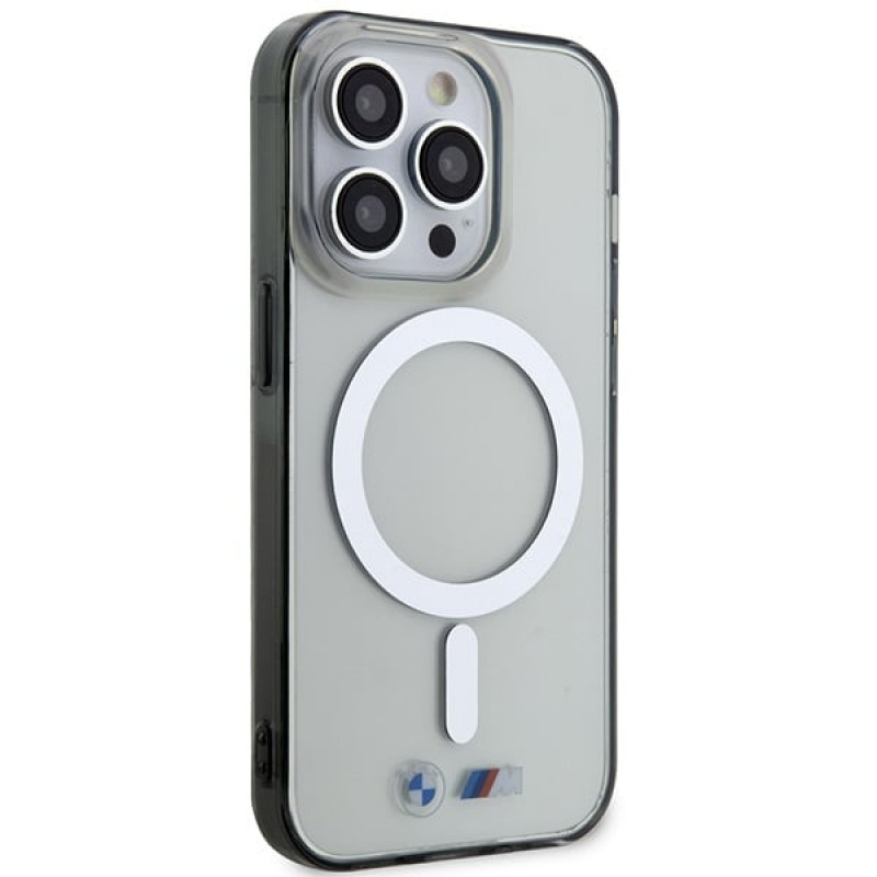 BMW BMHMP14LHCRS Silver Ring MagSafe kõvakate Apple iPhone 14 Pro-le, läbipaistev