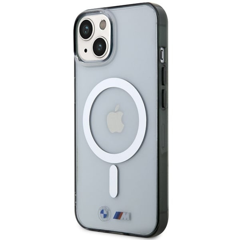 BMW BMHMP14SHCRS Silver Ring MagSafe kõvakate Apple iPhone 14 jaoks, läbipaistev