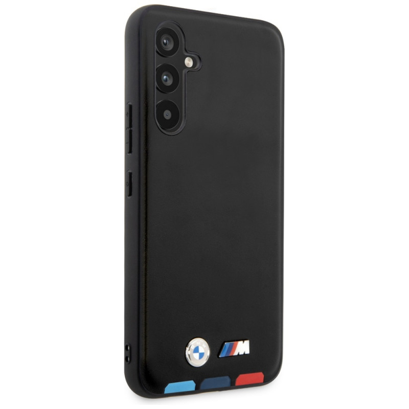 BMW BMHCSA5422PTDK Leather Stamp Tricolor kõvakate Samsung Galaxy A54 (A546) jaoks, must