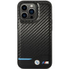 BMW BMHCP13X22NBCK Leather Carbon kõvakate Apple iPhone 13 Pro Max-le, must
