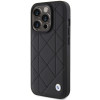 BMW BMHCP15X22RQDK Leather Quilted ümbris Apple iPhone 15 Pro Max jaoks, must