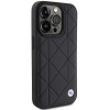 BMW BMHCP15X22RQDK Leather Quilted ümbris Apple iPhone 15 Pro Max jaoks, must