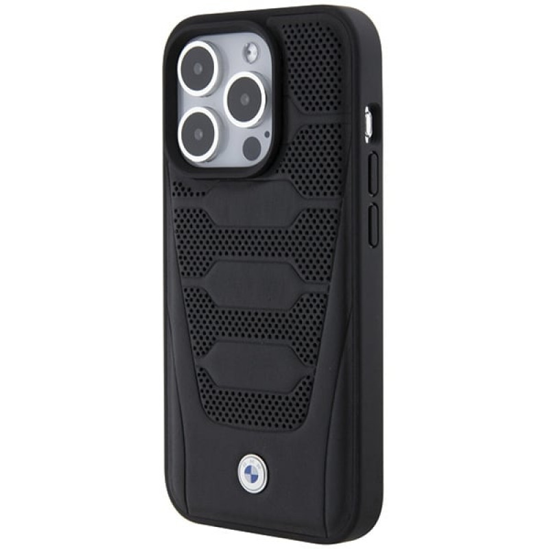 BMW BMHCP15X22RPSK Leather Seats Pattern kõvakate Apple iPhone 15 Pro Max-le, must