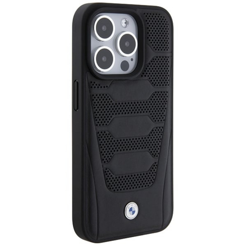 BMW BMHCP15X22RPSK Leather Seats Pattern kõvakate Apple iPhone 15 Pro Max-le, must
