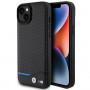 BMW BMHCP15M22NBCK Leather Carbon kõvakate Apple iPhone 15 Plus / 14 Plus, must
