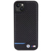 BMW BMHCP15M22NBCK Leather Carbon kõvakate Apple iPhone 15 Plus / 14 Plus, must