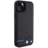 BMW BMHCP15M22NBCK Leather Carbon kõvakate Apple iPhone 15 Plus / 14 Plus, must
