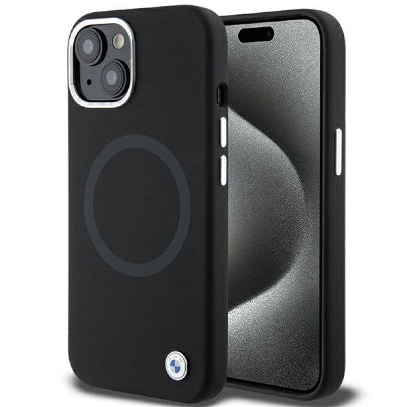 BMW BMHMP15SSILBK2 Signature Liquid Silicone MagSafe ümbris Apple iPhone 15-le, must