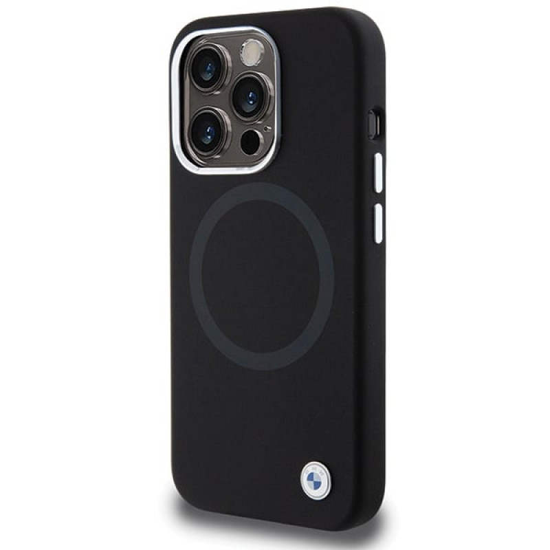 BMW BMHMP15XSILBK2 Signature Liquid Silicone MagSafe ümbris Apple iPhone 15 Pro Max-le, must