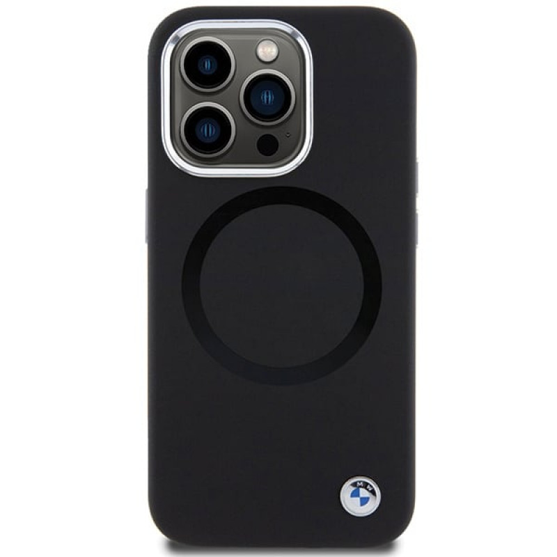 BMW BMHMP15XSILBK2 Signature Liquid Silicone MagSafe ümbris Apple iPhone 15 Pro Max-le, must