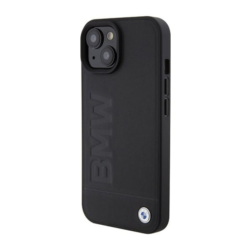 BMW BMHMP15SSLLBK Signature Logo Imprint MagSafe kõvakate Apple iPhone 15-le, must