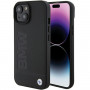 BMW BMHMP15MSLLBK Leather Hot Stamp MagSafe kott nahast Apple iPhone 15 Plus / 14 Plus, must