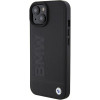 BMW BMHMP15MSLLBK Leather Hot Stamp MagSafe kott nahast Apple iPhone 15 Plus / 14 Plus, must