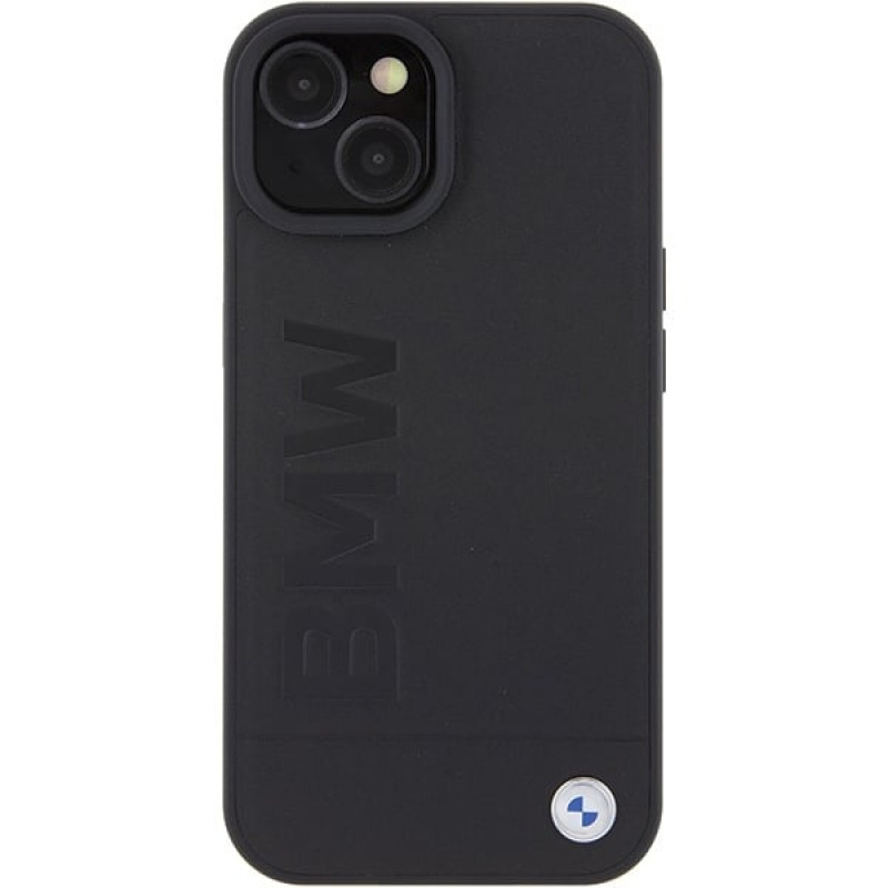 BMW BMHMP15MSLLBK Leather Hot Stamp MagSafe kott nahast Apple iPhone 15 Plus / 14 Plus, must