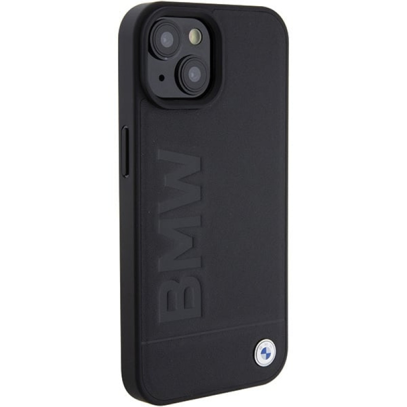 BMW BMHMP15MSLLBK Leather Hot Stamp MagSafe kott nahast Apple iPhone 15 Plus / 14 Plus, must