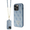 Guess GUHCP15LP4TDSCPB Crossbody 4G Metal Logo kõvakate Apple iPhone 15 Pro jaoks, sinine