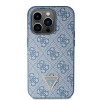 Guess GUHCP15LP4TDSCPB Crossbody 4G Metal Logo kõvakate Apple iPhone 15 Pro jaoks, sinine