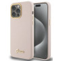Guess GUHCP15XSMBSLP Silicone Script Metal Logo & Frame Hardcase Apple iPhone 15 Pro Maxile, roosa