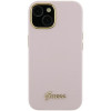 Guess GUHCP15XSMBSLP Silicone Script Metal Logo & Frame Hardcase Apple iPhone 15 Pro Maxile, roosa