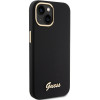 Guess GUHCP15SSMBSLK Silicone Script Metal Logo & Frame Hardcase Apple iPhone 15 / 14 / 13 jaoks, must